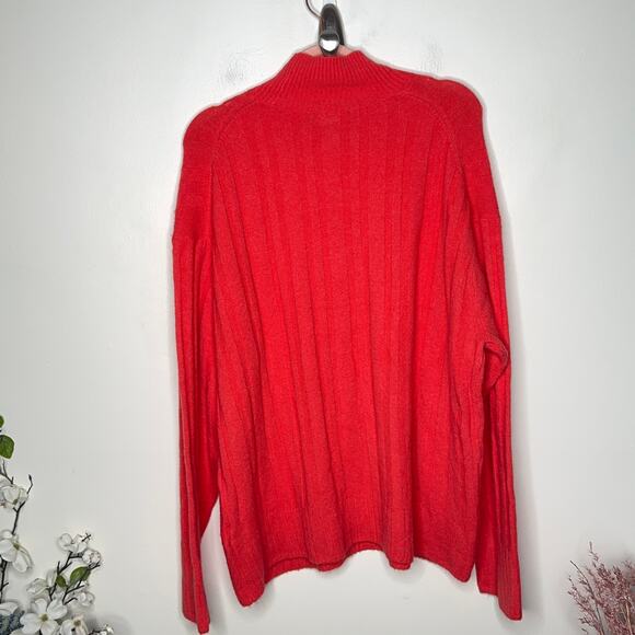 J. CREW Ribbed Mockneck Sweater in Supersoft Yarn Red Poppy {3M17} - Picture 4 of 7